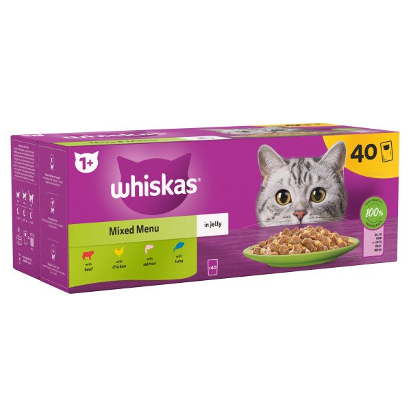 Whiskas Adult 1+ Mixed Menu in Jelly Pouches 40 x 85g