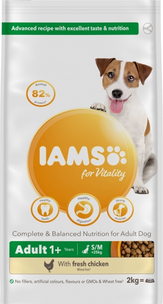 Iams Dog Adult Vitality Small/Medium Breed Chicken 2 x 2kg