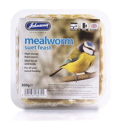 JVP Mealworm Suet Feast Bird Food 8 x 300g