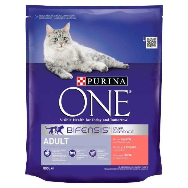 Purina One Adult Cat Salmon and Wholegrain 4 x 800g