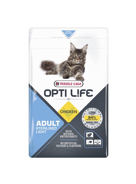 Versele Laga Opti Life Cat Adult Sterilised/Light Grain Free Chicken 4 x 1kg