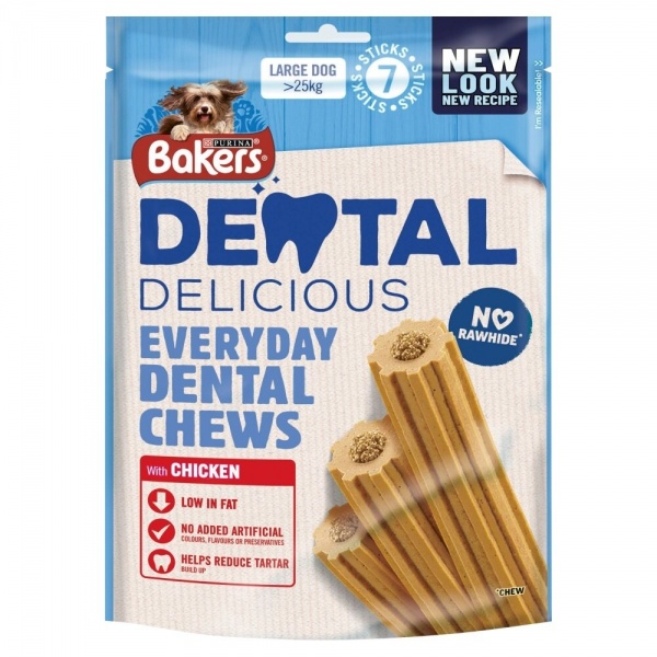 Bakers Dental Delicious Chicken Large Dog Dental Treats 6 x 270g