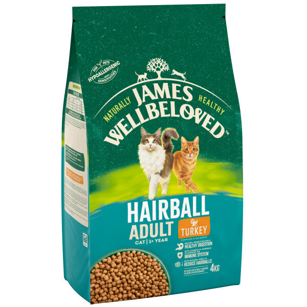 James Wellbeloved Hairball Turkey Cat Food 4kg