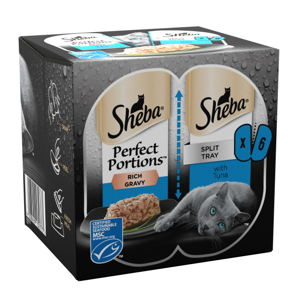 Sheba Perfect Portions with Tuna Chunks in Gravy Trays 8 x 3 x (2x37.5g)