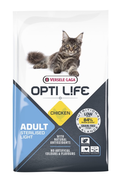 Versele Laga Opti Life Cat Adult Sterilised/Light Grain Free Chicken 7.5kg