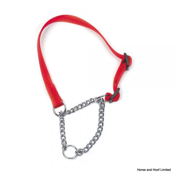Ancol Nylon Chain Check Collar Red