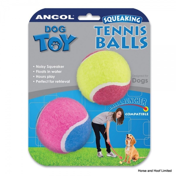 Ancol Squeaking Tennis Balls x 6
