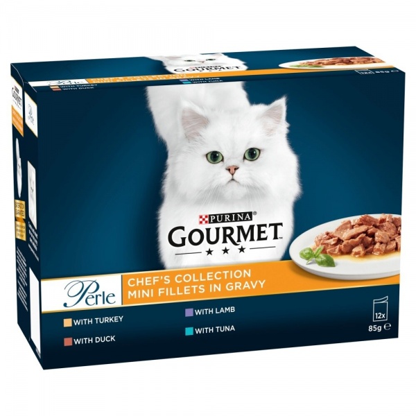 Gourmet Perle Chef Selection Cat Food 4 x 12 x 85g