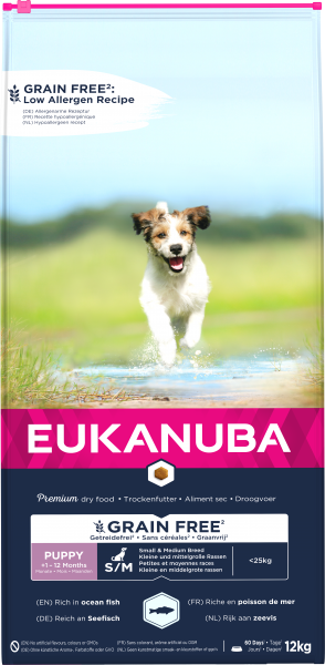 Eukanuba Puppy Small/Medium Breed Grain Free Ocean Fish 12kg