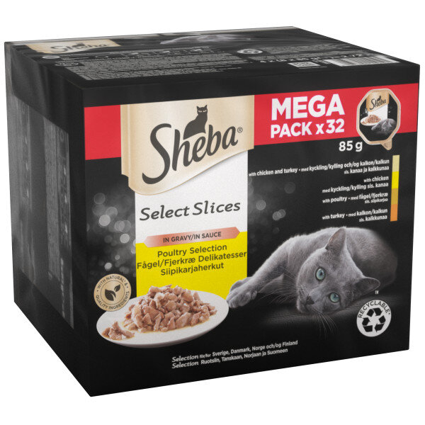 Sheba Select Slices Poultry Selection in Gravy Trays 32 x 85g