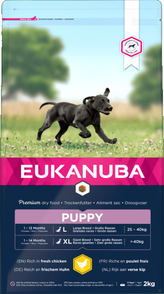Eukanub Puppy Large Breed Chicken Dog Food 3 x 2kg