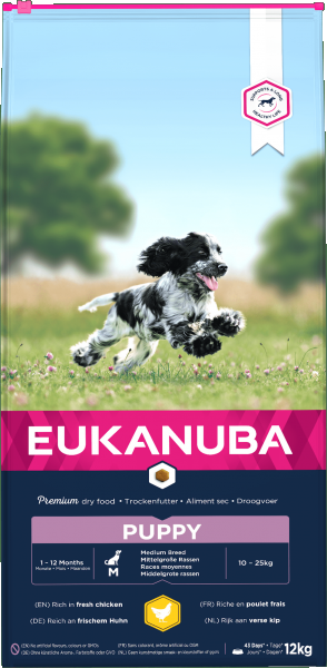 Eukanuba Growing Puppy Medium Breed Chicken Dog Food 12kg