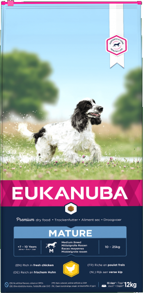 Eukanuba Thriving Mature Medium Breed Chicken Dog Food  12kg