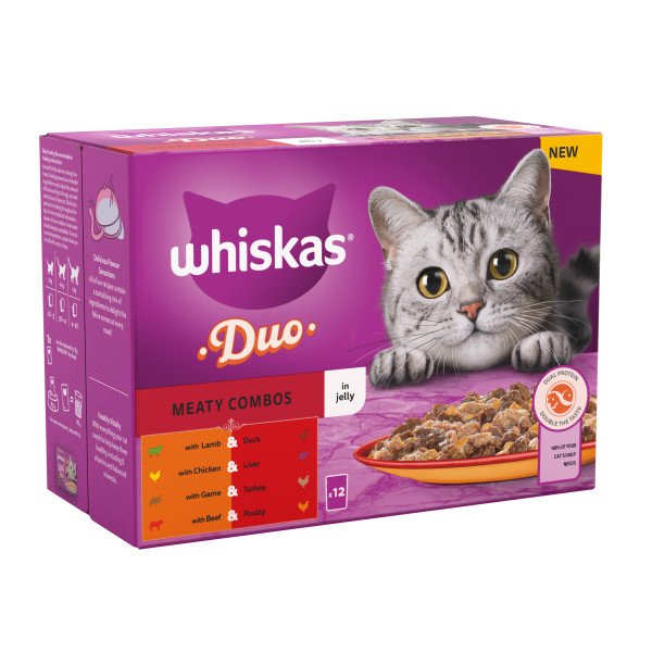 Whiskas Adult 1+ Duo Meaty Combos in Jelly 4 x 12 x 85g