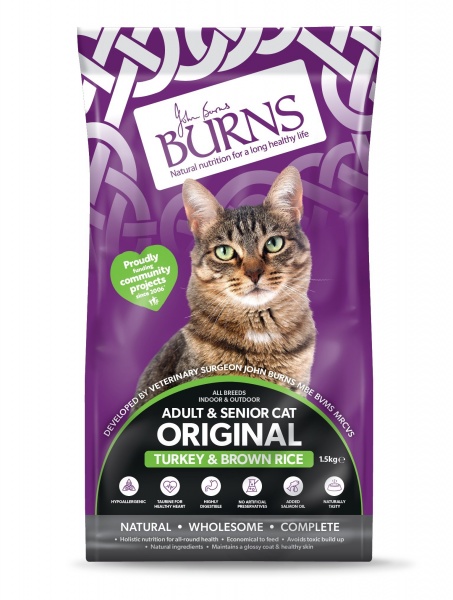 Burns Adult & Senior Cat Original Turkey & Brown Rice 1.5kg