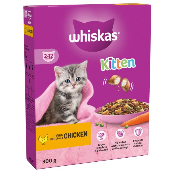 Whiskas Dry 2-12 Month Kitten Chicken 6 x 300g