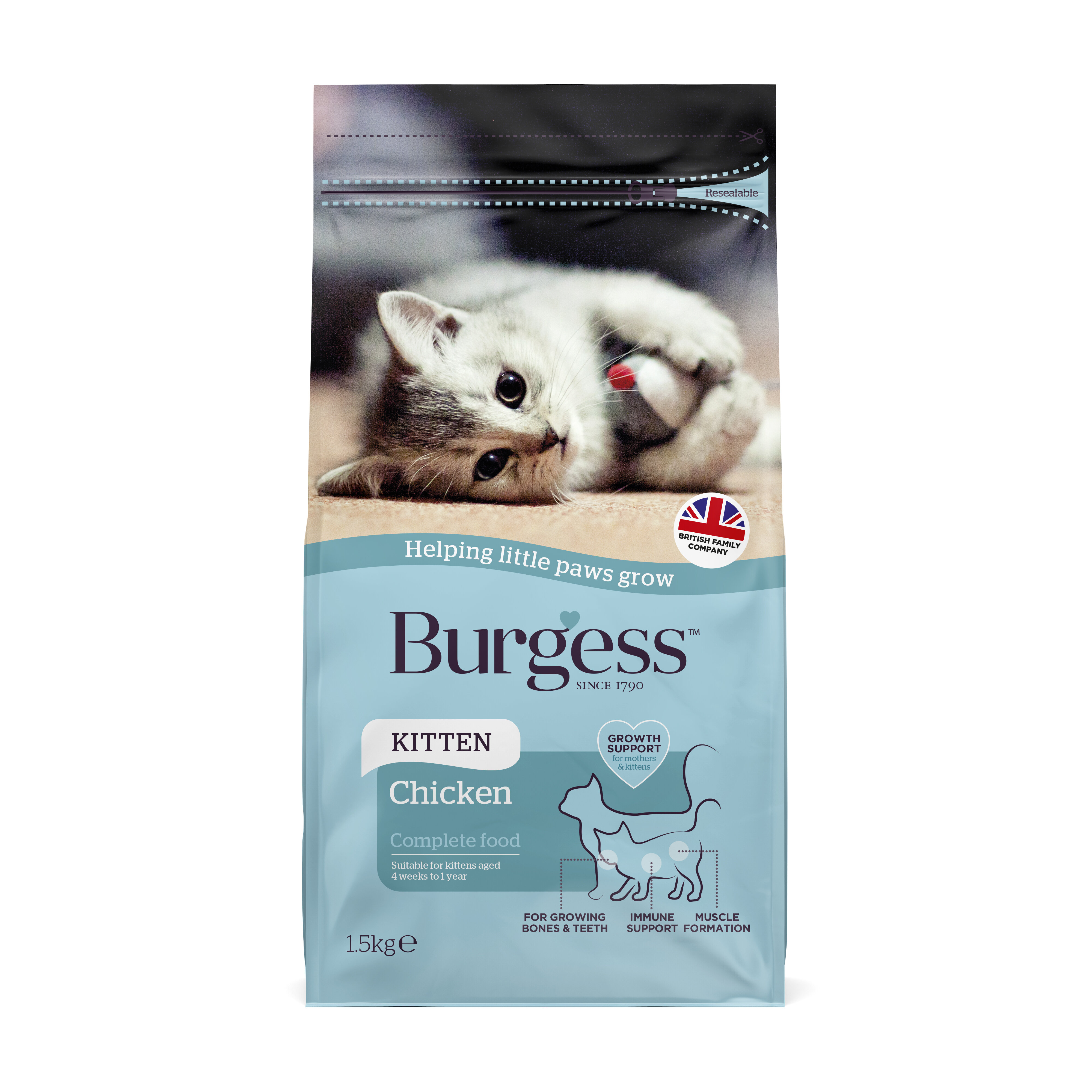 Burgess Kitten Chicke Flavour Cat Food 1.5kg