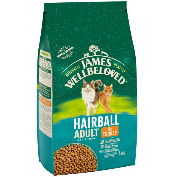 James Wellbeloved Adult Cat Hairball Turkey 1.5kg