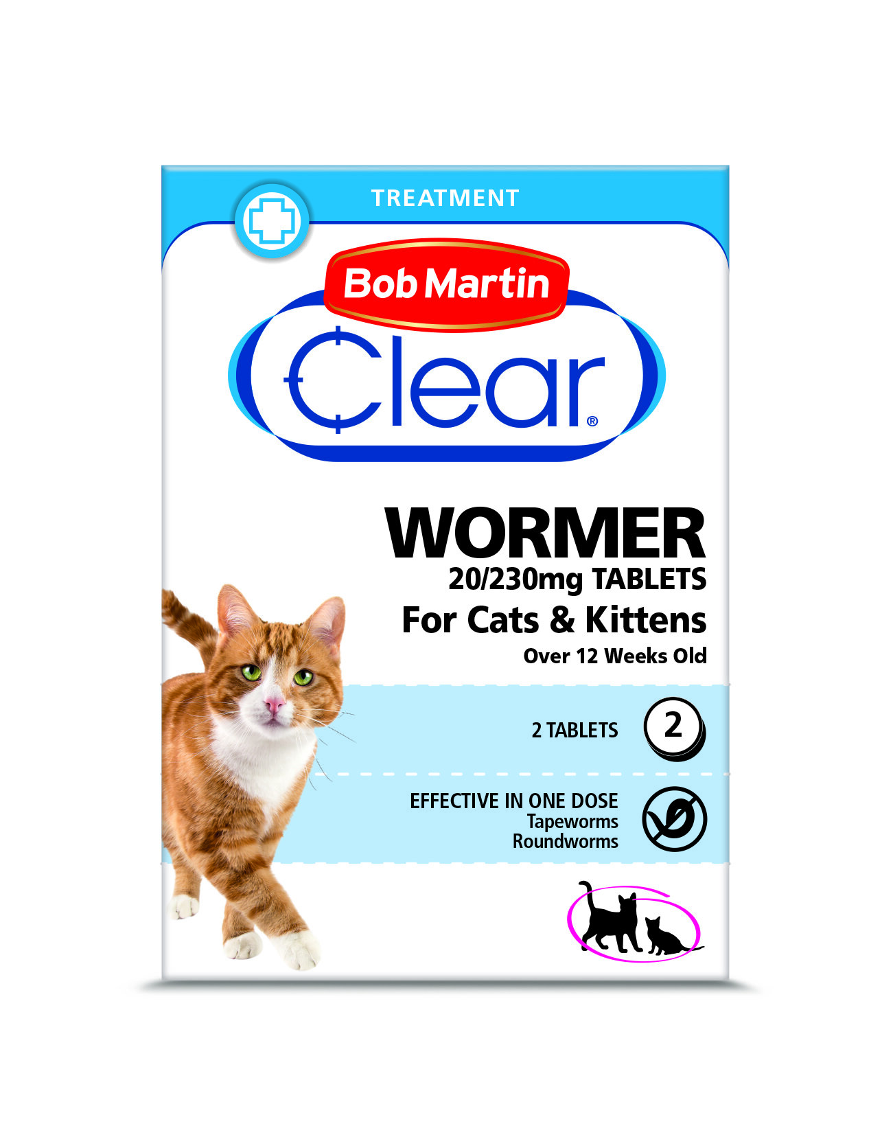 Bob Martin Clear Wormer Tablets for Cats & Kittens 6 x 2