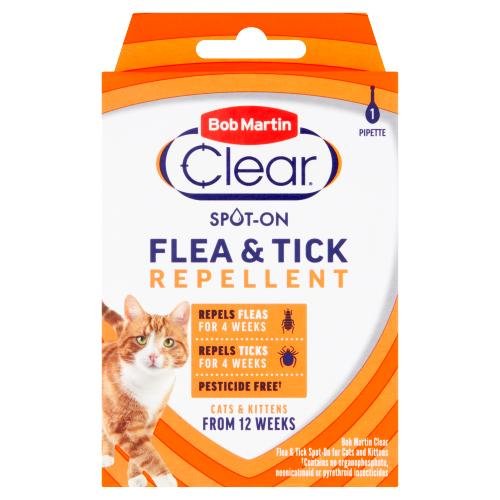 Bob Martin Clear Flea & Tick Spot On for Cats & Kittens 4 Week x  10